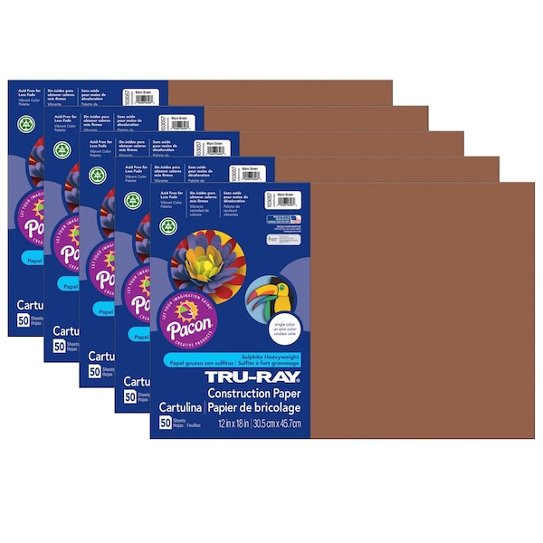 Tru-Ray Construction Paper, Warm Brown, 12x18in, PK250